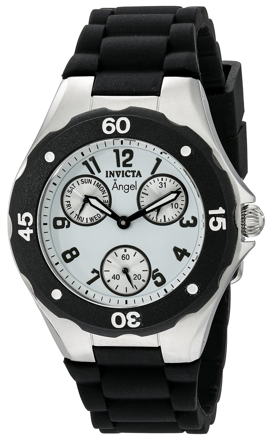 Invicta Angel Dameklokke 0733 Hvit/Gummi Ø38 mm - Invicta