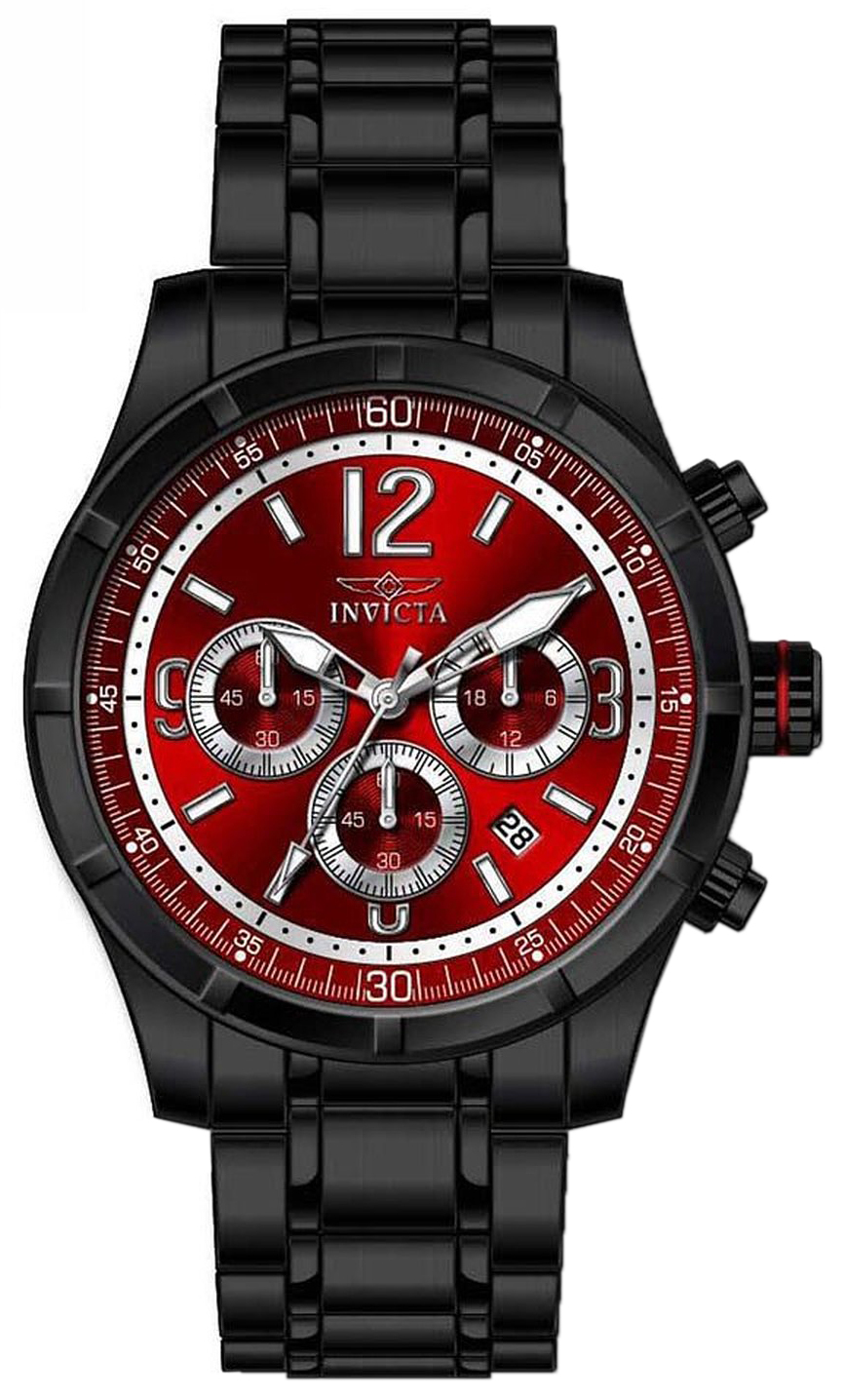 Invicta Specialty Herreklokke 11381 Rød/Stål Ø45 mm - Invicta