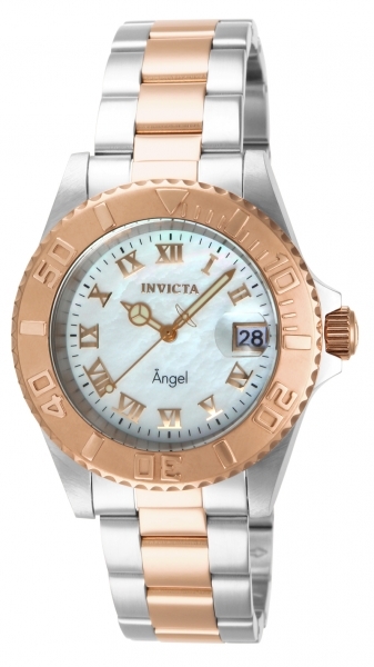 Invicta Angel Dameklokke 14367 Hvit/Rose-gulltonet stål Ø40 mm - Invicta