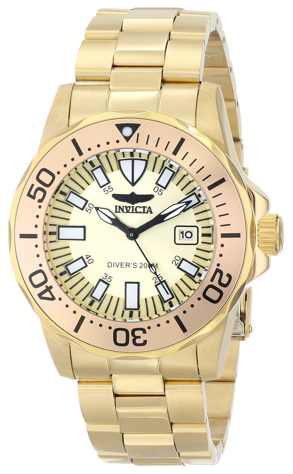 Invicta Pro Diver Herreklokke 15032 Champagnefarget/Gulltonet stål - Invicta