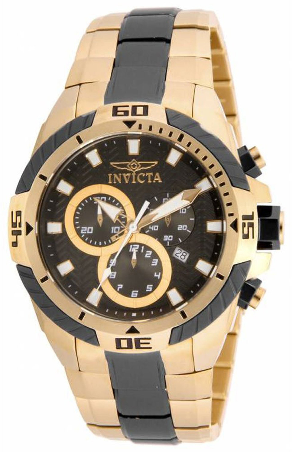 Invicta Pro Diver Herreklokke 16066 Sort/Gulltonet stål Ø49 mm - Invicta