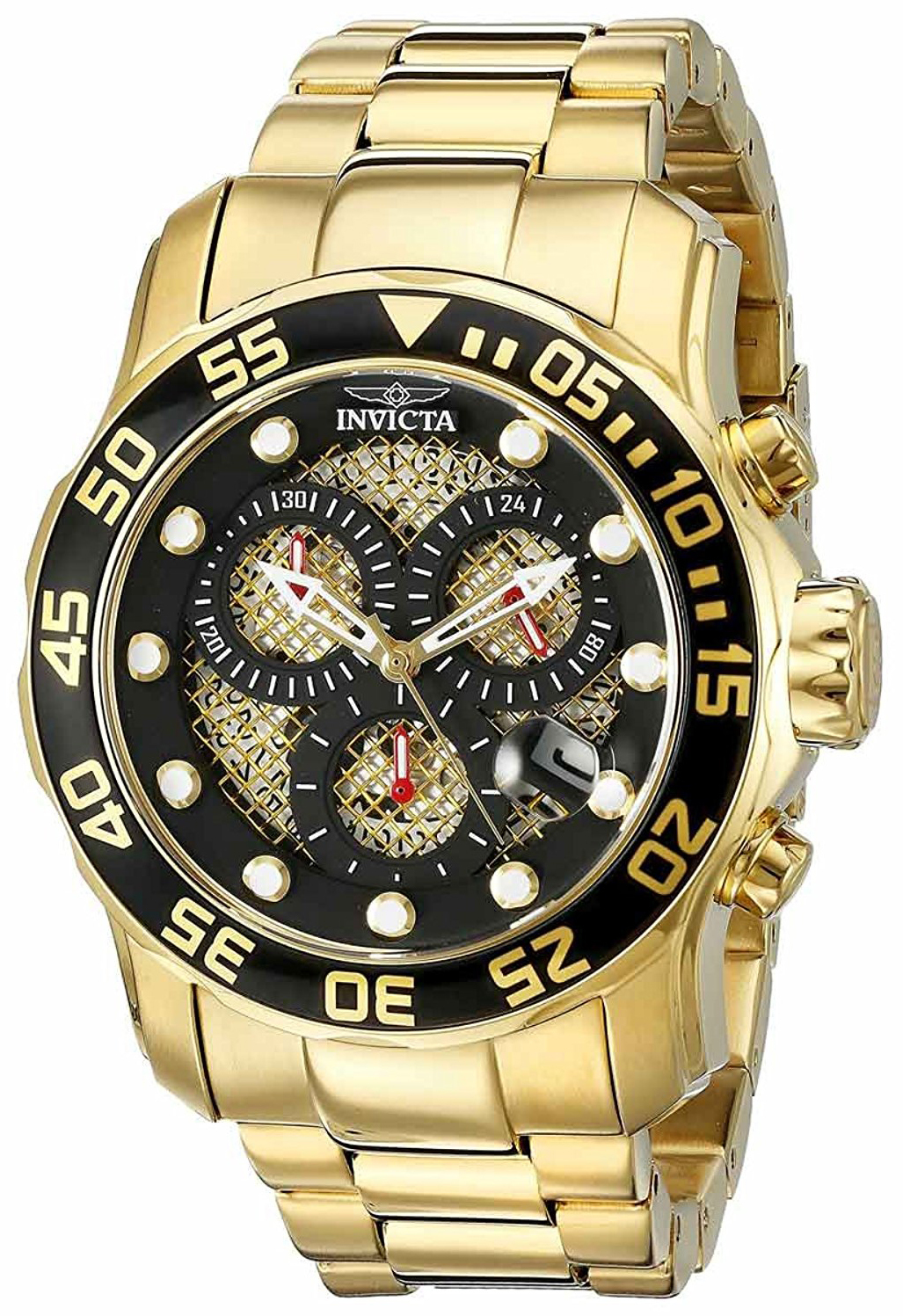 Invicta Pro Diver Herreklokke 19837 Sort/Gulltonet stål Ø49 mm - Invicta