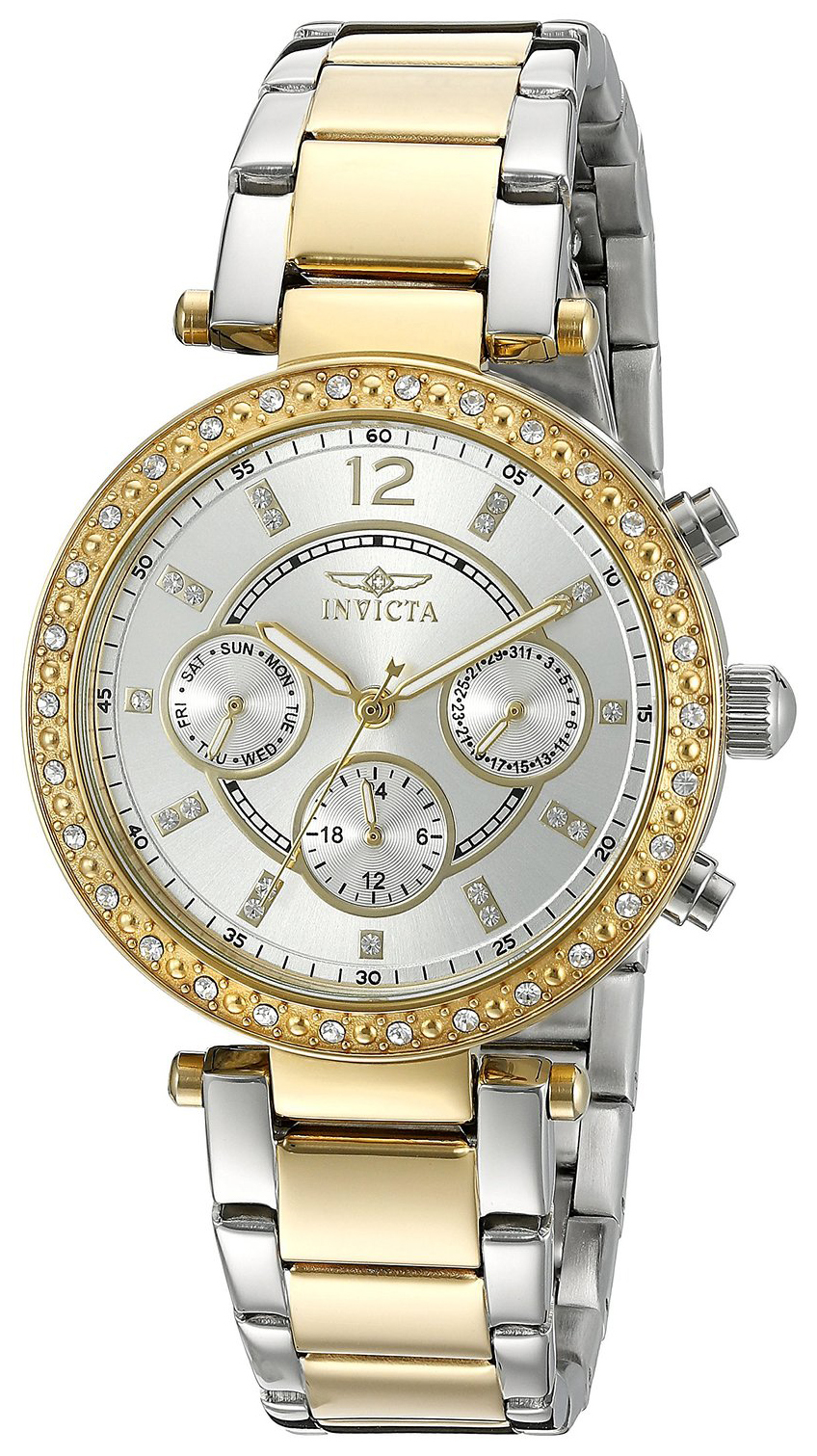 Invicta Angel Dameklokke 20470 Sølvfarget/Gulltonet stål Ø36 mm - Invicta