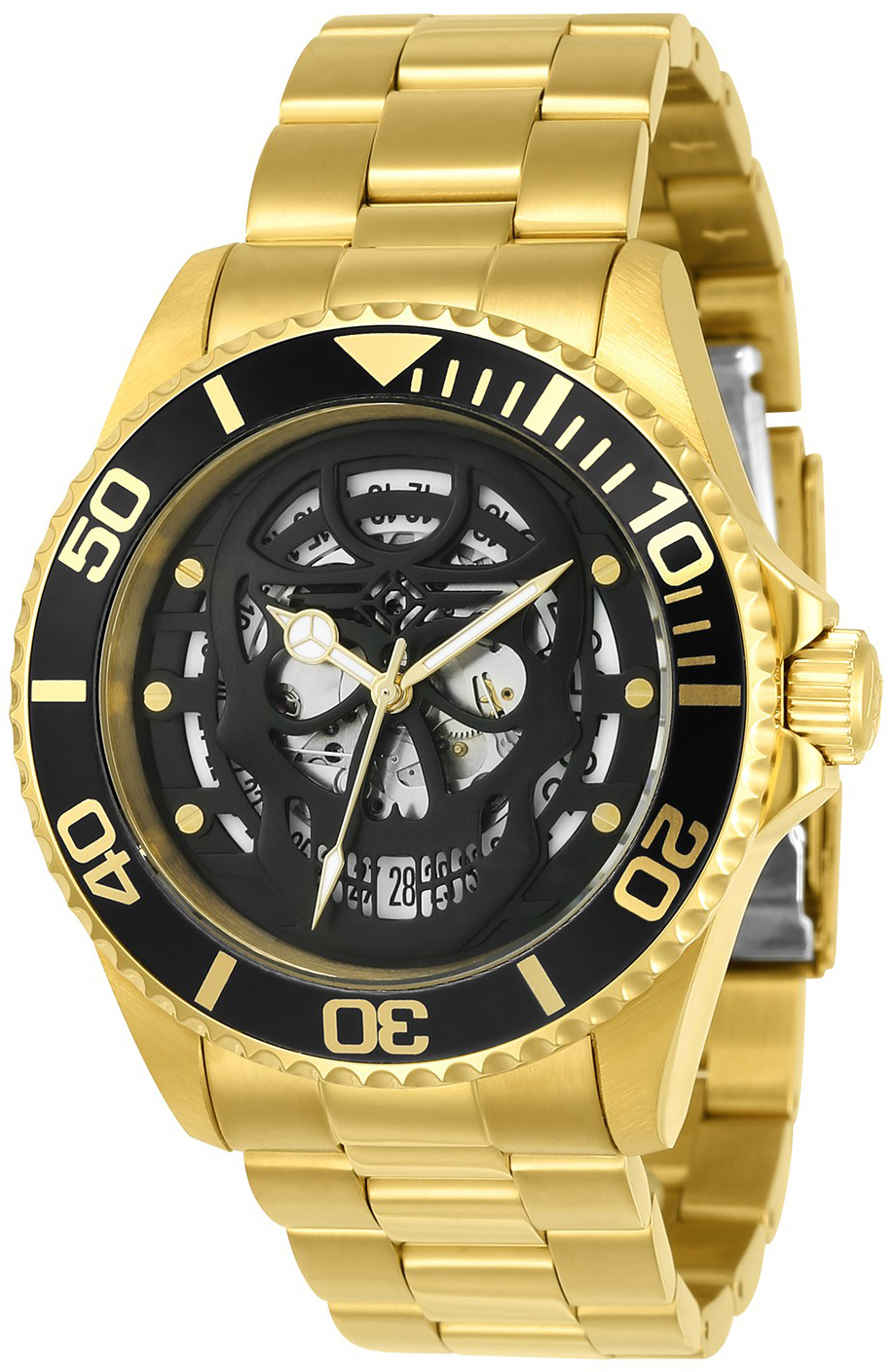 Invicta Pro Diver Herreklokke 22043 Sort/Gulltonet stål Ø43 mm - Invicta