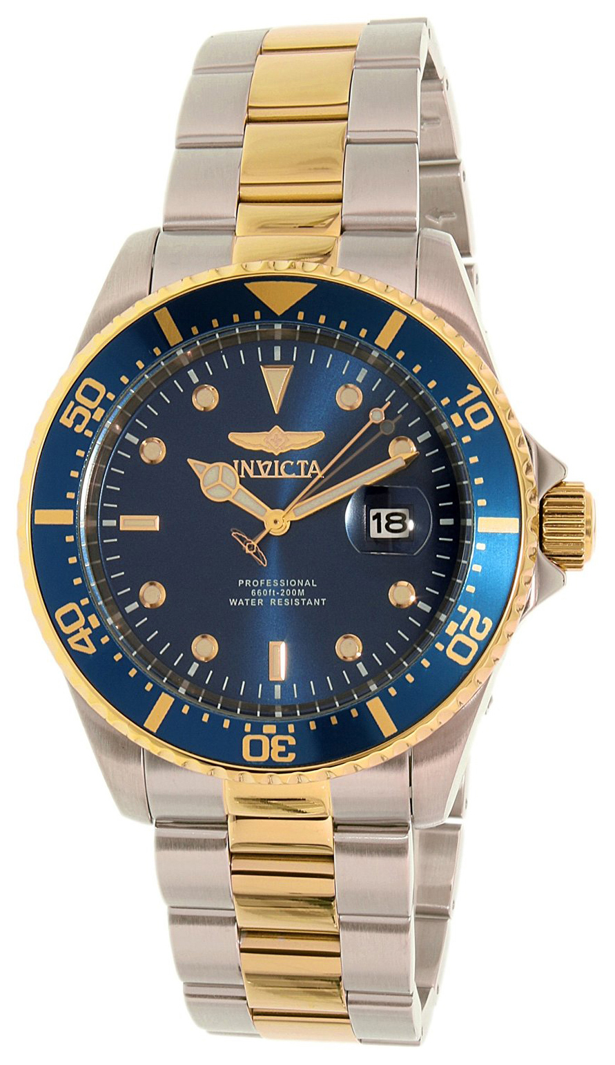 Invicta Pro Diver Herreklokke 22058 Blå/Gulltonet stål Ø43 mm - Invicta