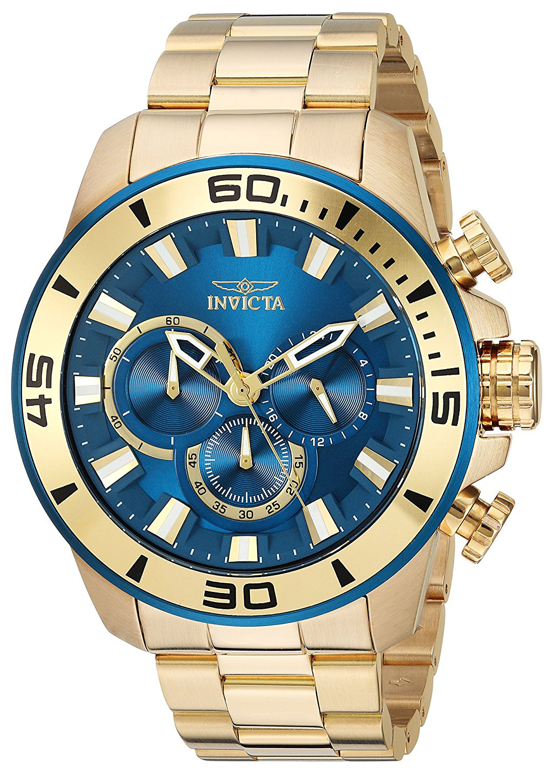 Invicta Pro Diver Herreklokke 22587 Blå/Gulltonet stål Ø48.5 mm - Invicta