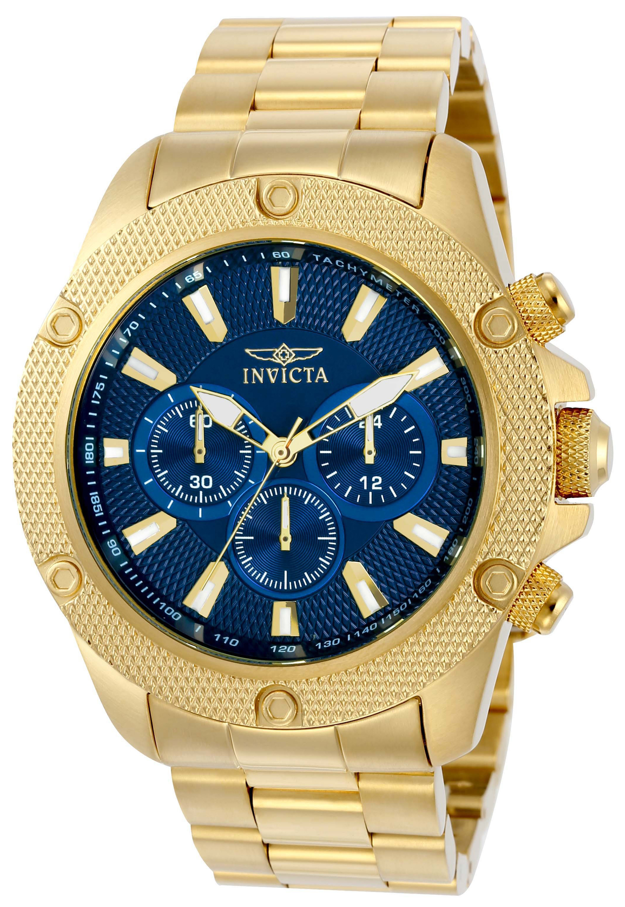 Invicta Pro Diver Herreklokke 22719 Blå/Gulltonet stål Ø48 mm - Invicta