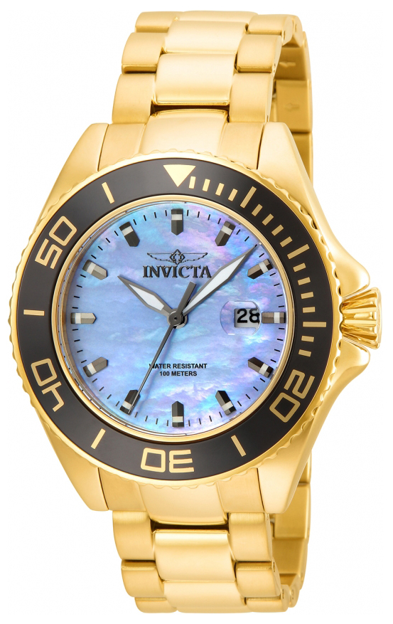 Invicta Pro Diver Herreklokke 23071 Blå/Gulltonet stål Ø48 mm - Invicta