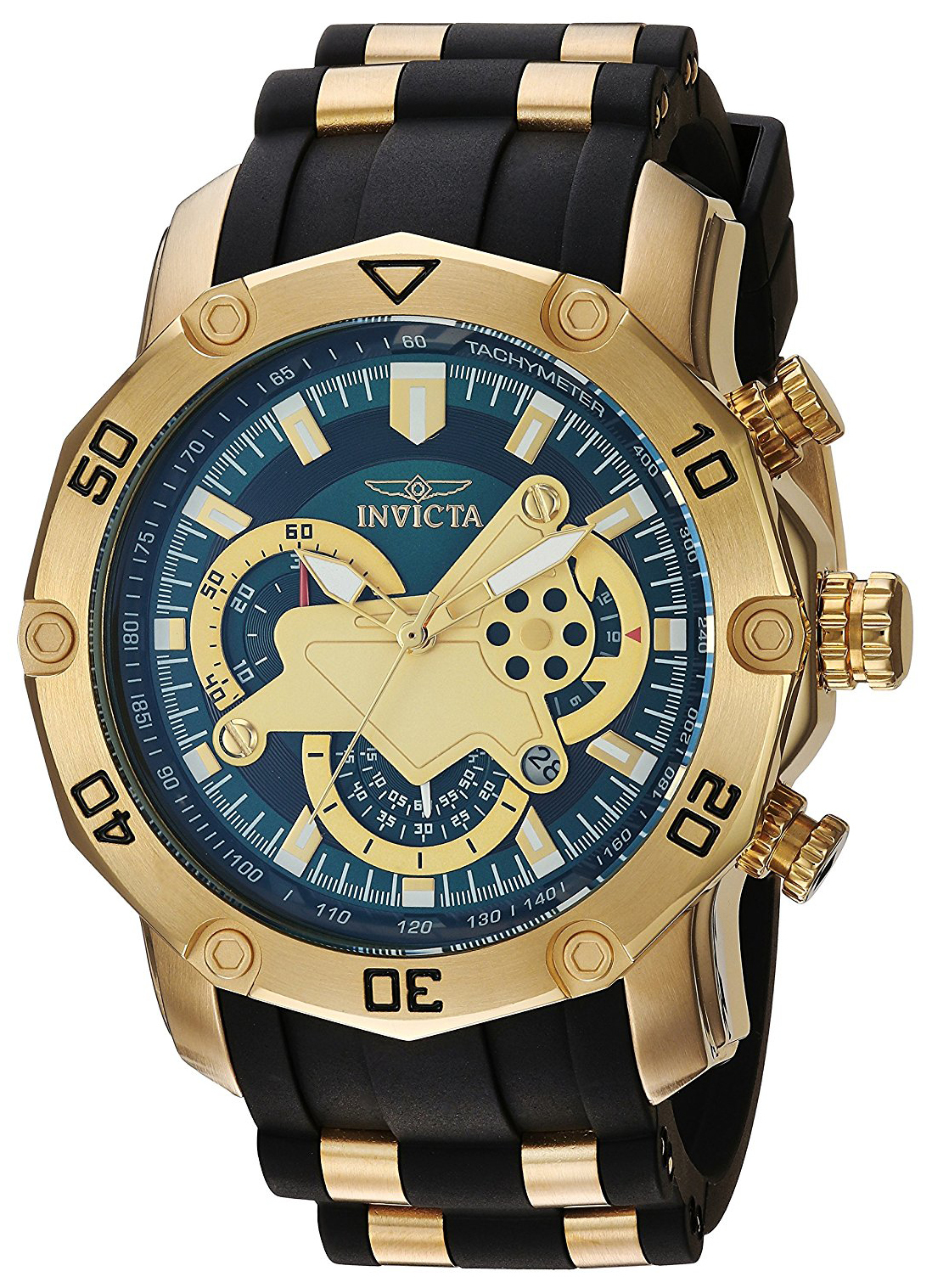 Invicta Pro Diver Herreklokke 23425 Grønn/Gulltonet stål Ø50 mm - Invicta