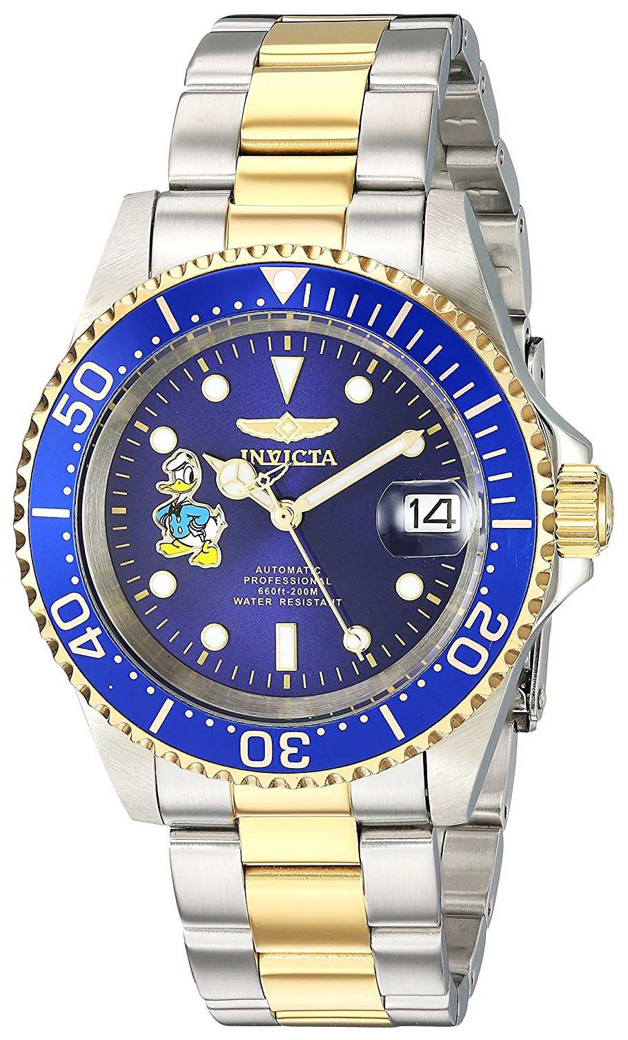 Invicta 99999 Herreklokke 24397 Blå/Gulltonet stål Ø40 mm - Invicta