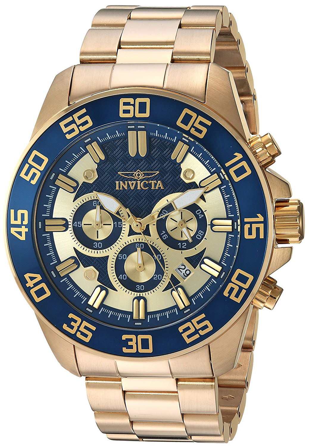 Invicta Pro Diver Herreklokke 24727 Blå/Rose-gulltonet stål Ø48 mm - Invicta