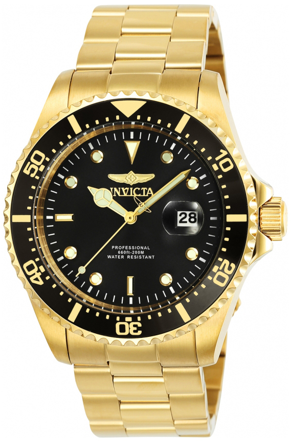 Invicta Pro Diver Herreklokke 25717 Sort/Gulltonet stål Ø43 mm - Invicta