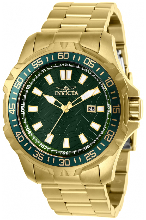 Invicta Pro Diver Herreklokke 25785 Grønn/Gulltonet stål Ø48 mm - Invicta