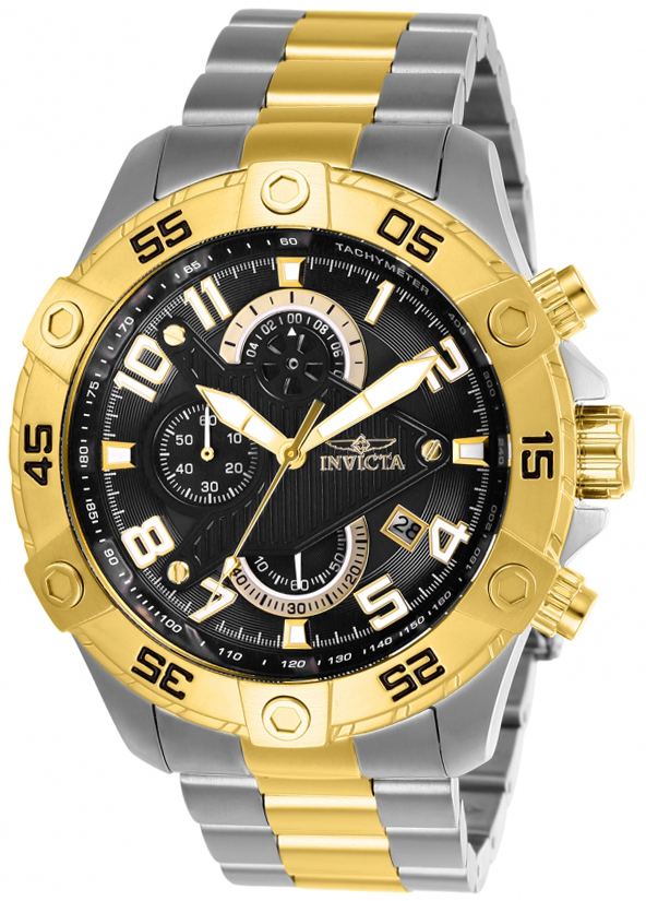 Invicta 99999 Herreklokke 26100 Sort/Gulltonet stål Ø48 mm - Invicta