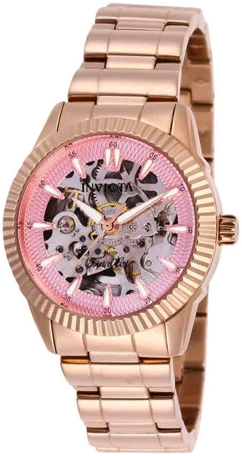 Invicta 99999 Dameklokke 26365 Rosa/Rose-gulltonet stål Ø34 mm - Invicta