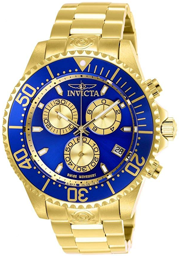 Invicta Pro Diver Herreklokke 26849 Blå/Gulltonet stål Ø47 mm - Invicta