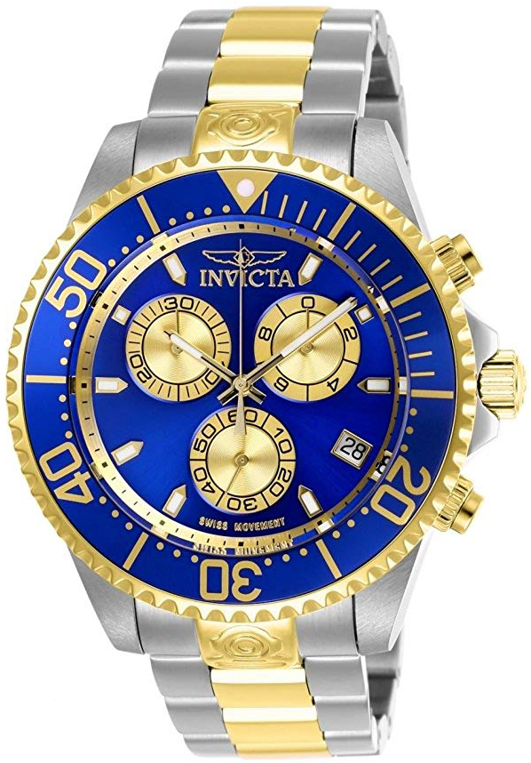 Invicta Pro Diver Herreklokke 26851 Blå/Gulltonet stål Ø47 mm - Invicta