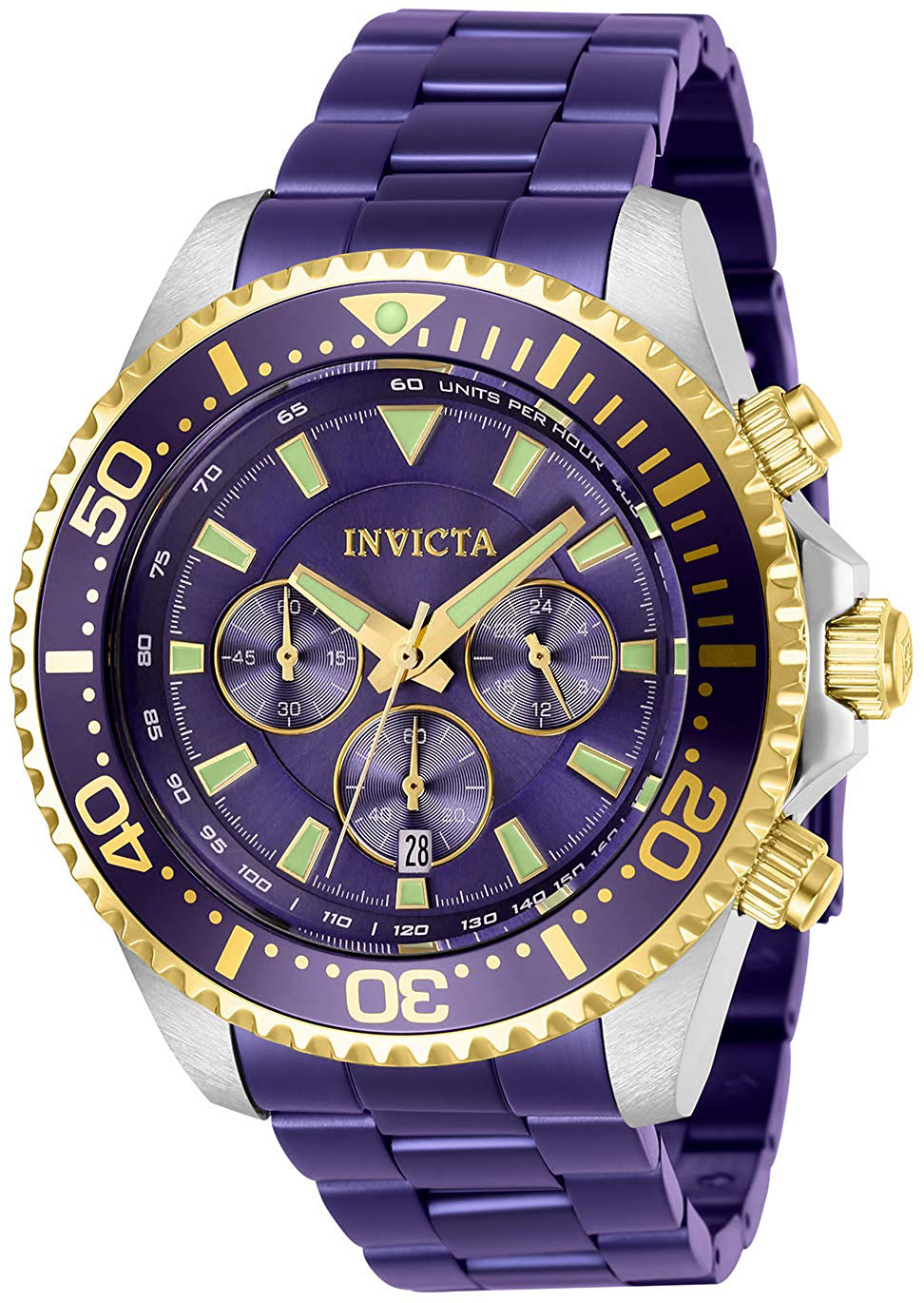 Invicta Pro Diver Herreklokke 27479 Lilla/Stål Ø47 mm - Invicta