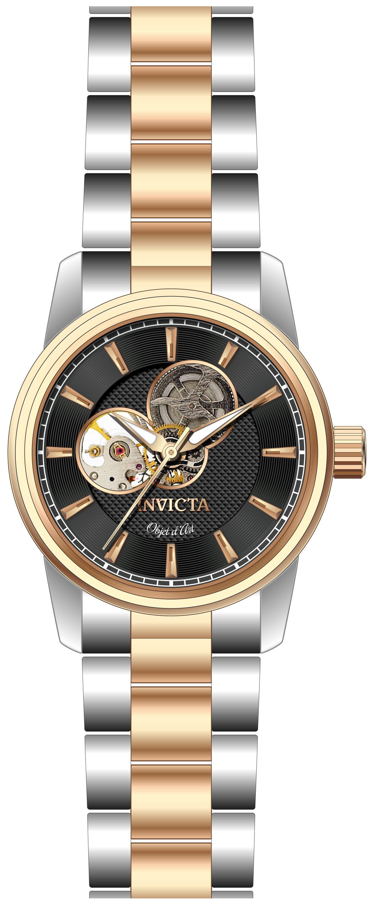 Invicta 99999 Herreklokke 27563 Sort/Rose-gulltonet stål Ø44 mm - Invicta