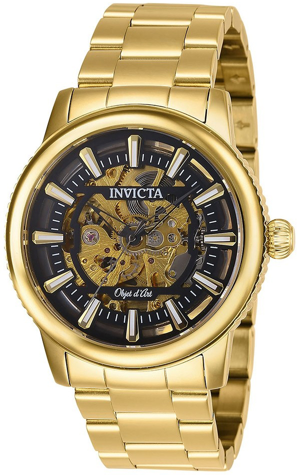 Invicta 99999 Herreklokke 27587 Skjelettkuttet/Gulltonet stål Ø42 mm - Invicta