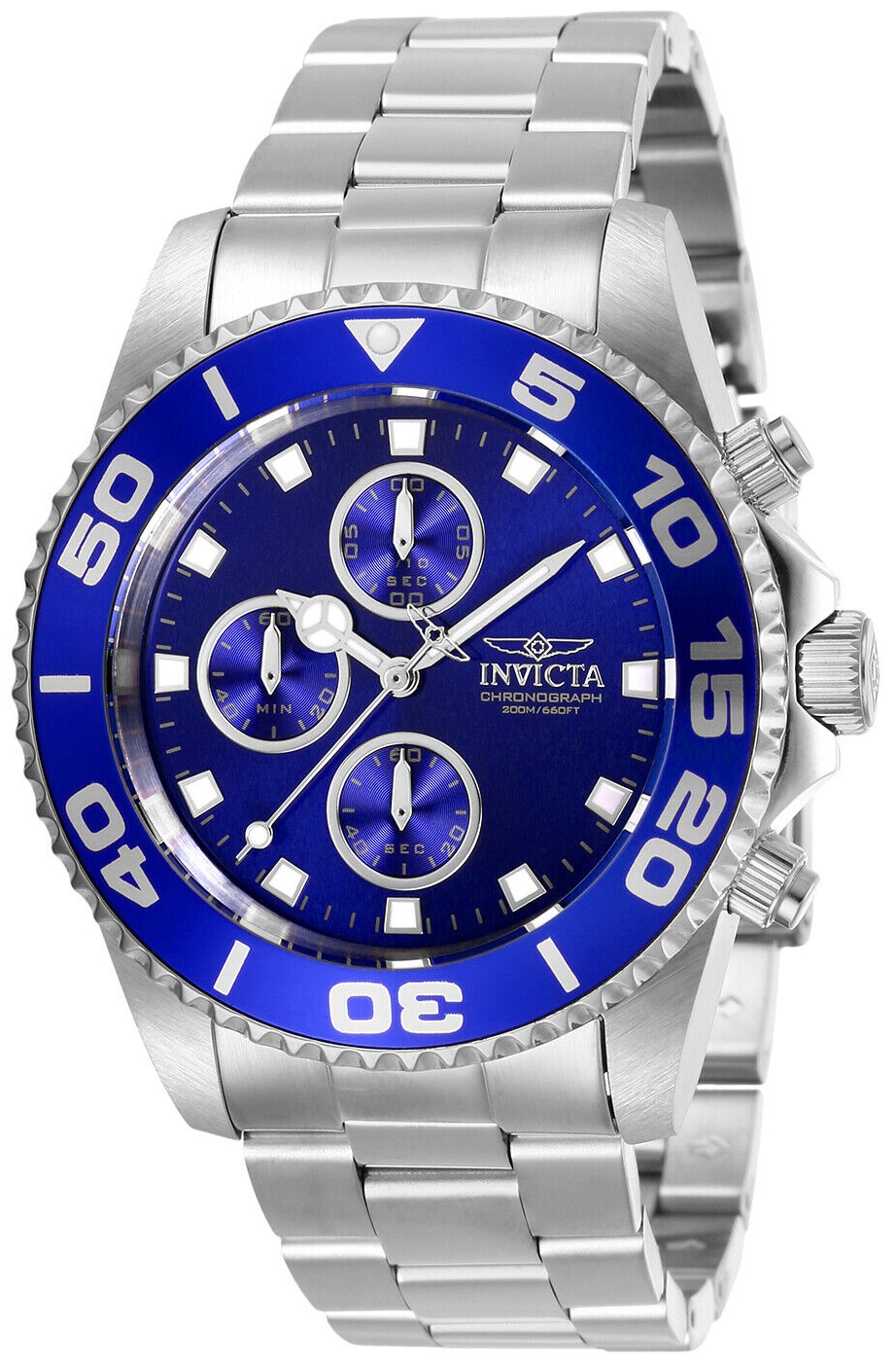 Invicta Herreklokke 28690 Pro Diver Blå/Stål Ø43 mm