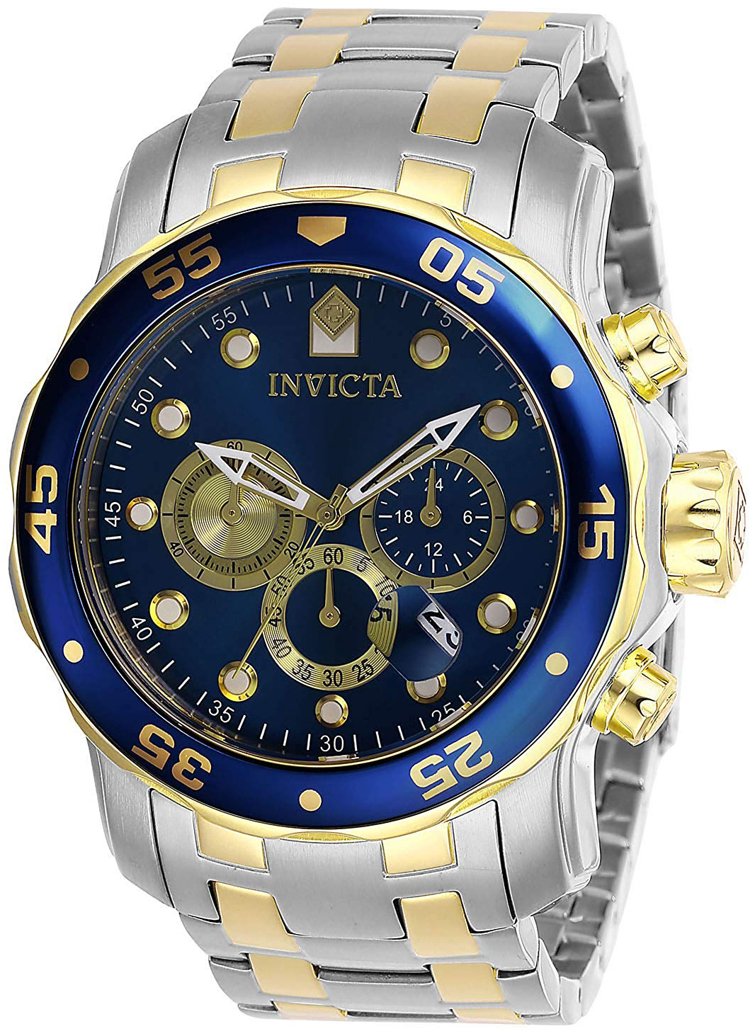 Invicta Pro Diver Herreklokke 28718 Blå/Gulltonet stål Ø48 mm - Invicta