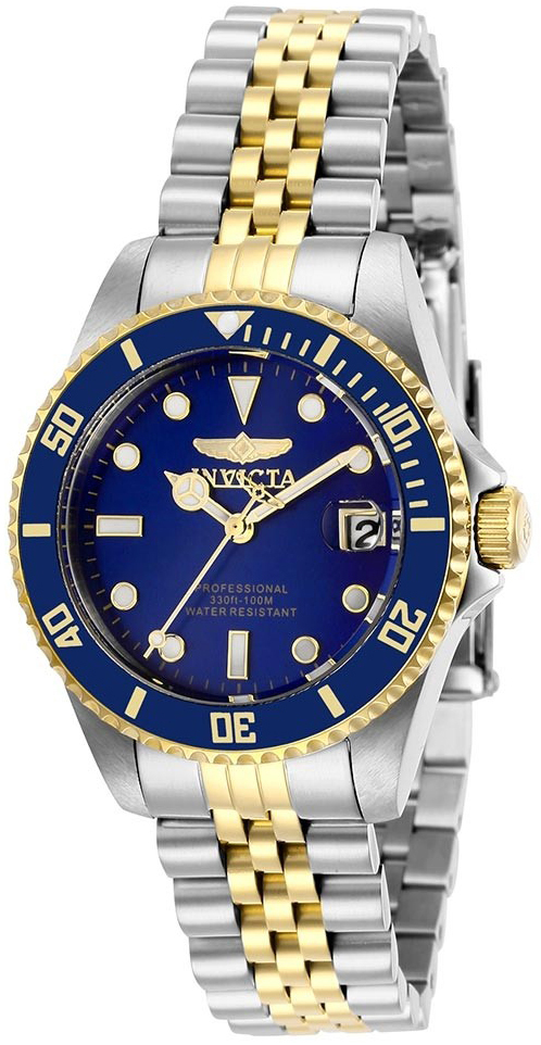 Invicta Pro Diver Dameklokke 29188 Blå/Gulltonet stål Ø34 mm - Invicta