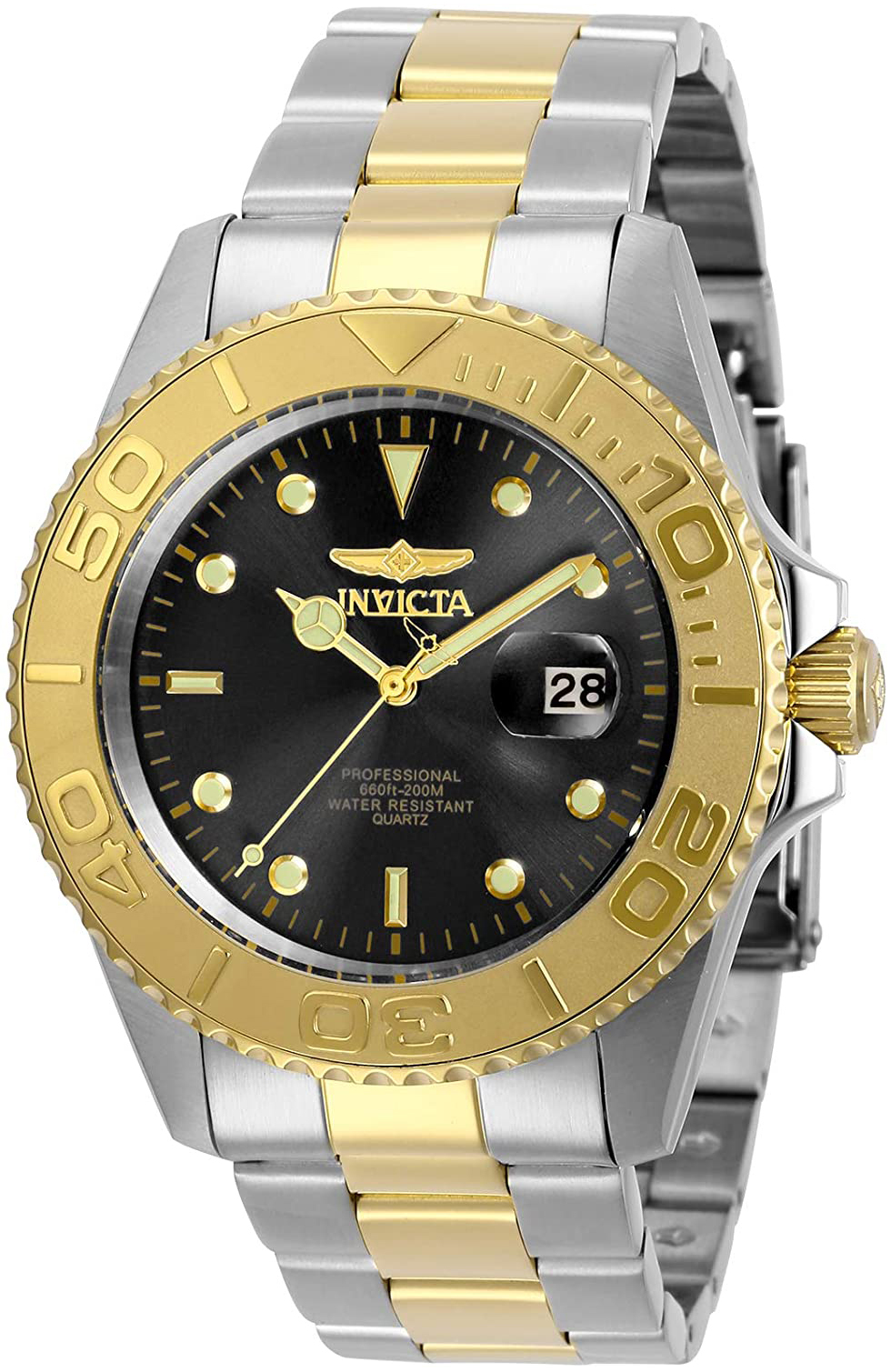Invicta Herreklokke 29948 Pro Diver Sort/Gulltonet stål Ø43 mm