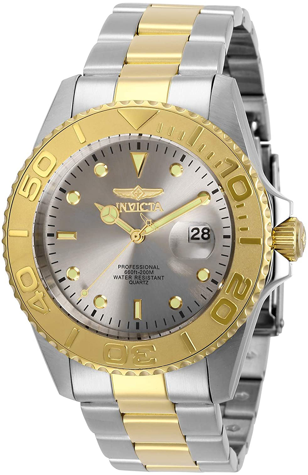 Invicta Herreklokke 29950 Pro Diver Grå/Gulltonet stål Ø43 mm