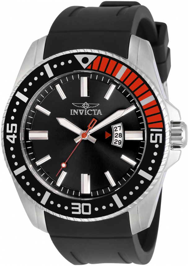Invicta Herreklokke 30742 Sort/Gummi Ø48 mm
