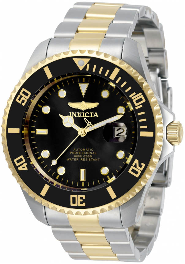 Invicta Herreklokke 34041 Pro Diver Sort/Gulltonet stål Ø47 mm