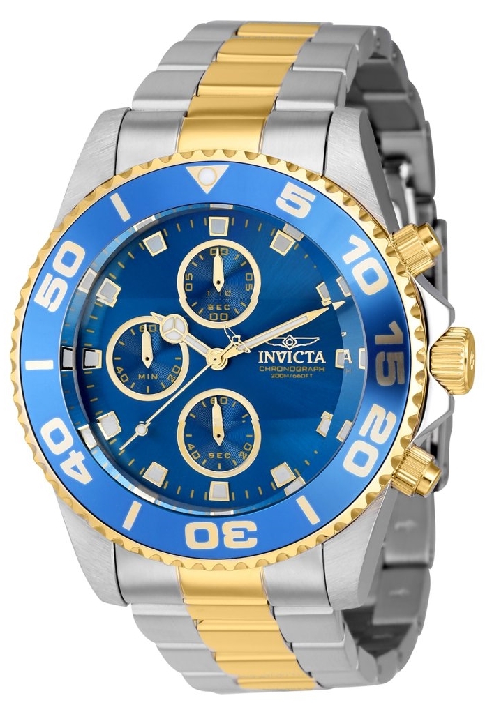 Invicta Herreklokke 43408 Pro Diver Blå/Gulltonet stål Ø43 mm