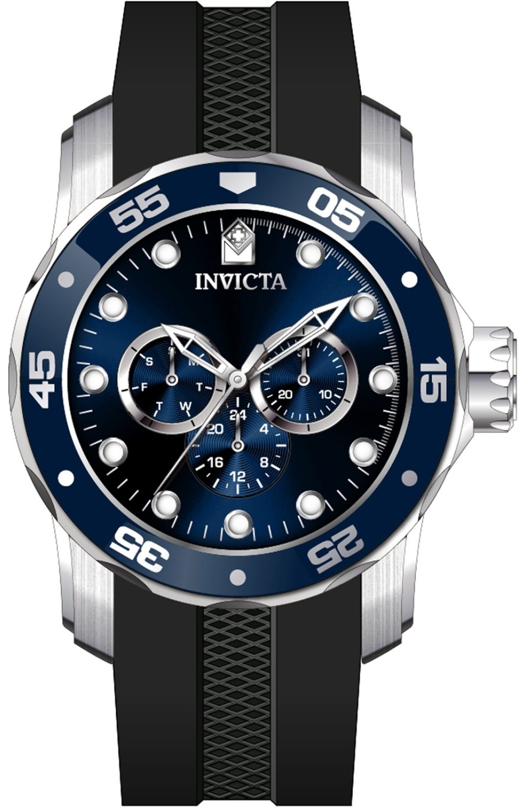 Invicta Herreklokke 45722 Pro Diver Scuba Blå/Gummi Ø48 mm