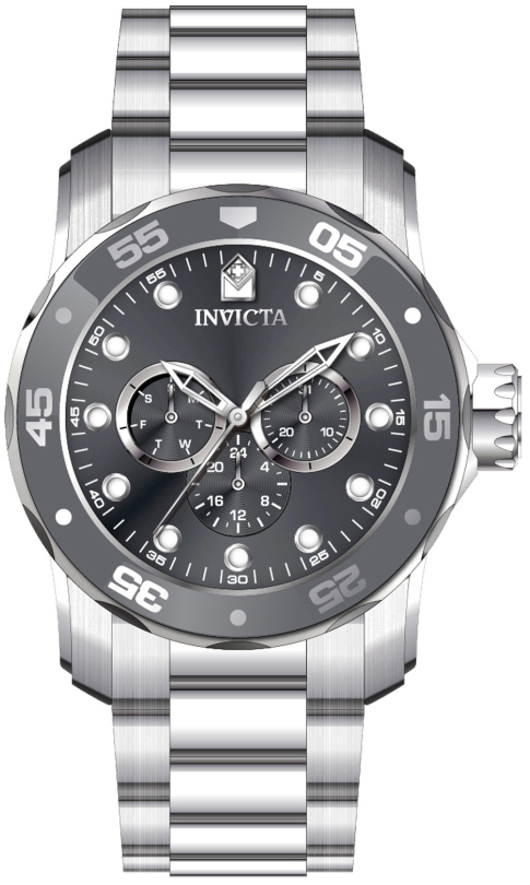 Invicta Herreklokke 45723 Pro Diver Grå/Stål Ø48 mm