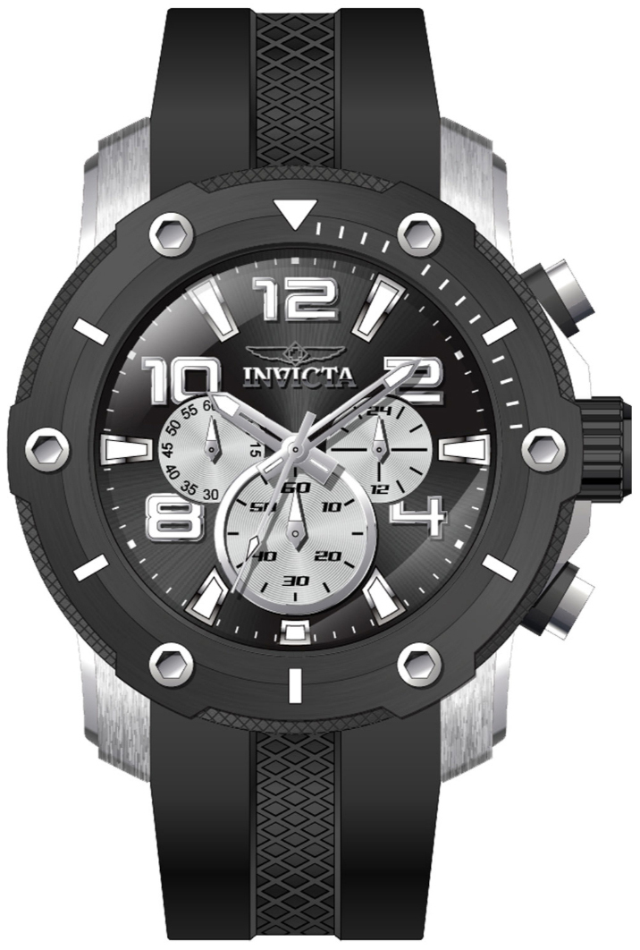 Invicta Herreklokke 45739 Pro Diver Sort/Gummi Ø51.5 mm