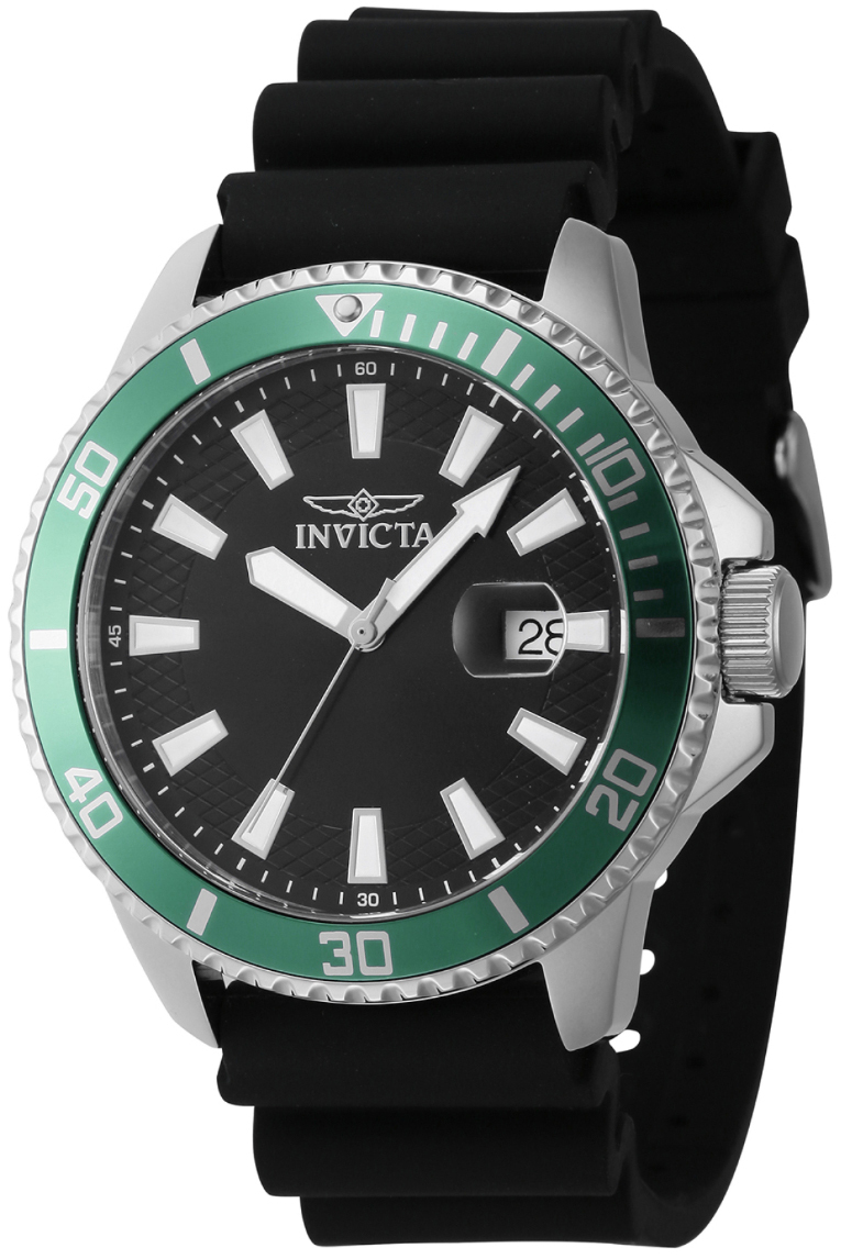 Invicta Herreklokke 46129 Pro Diver Sort/Gummi Ø45 mm