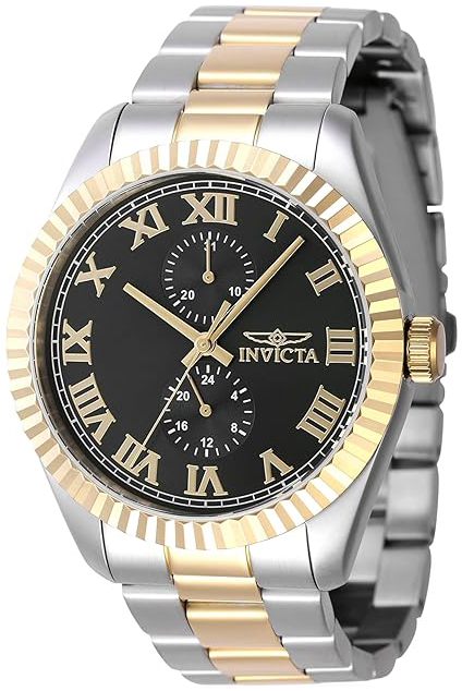 Invicta Herreklokke 47425 Specialty Sort/Gulltonet stål Ø43 mm