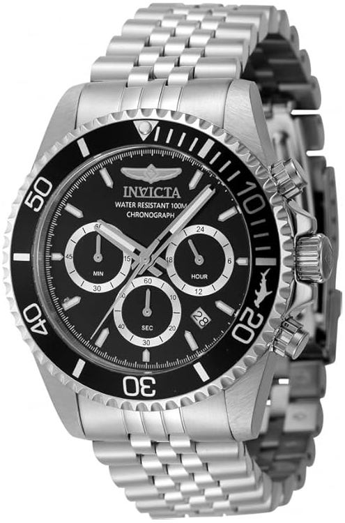 Invicta Herreklokke 48381 Pro Diver Sort/Stål Ø43 mm