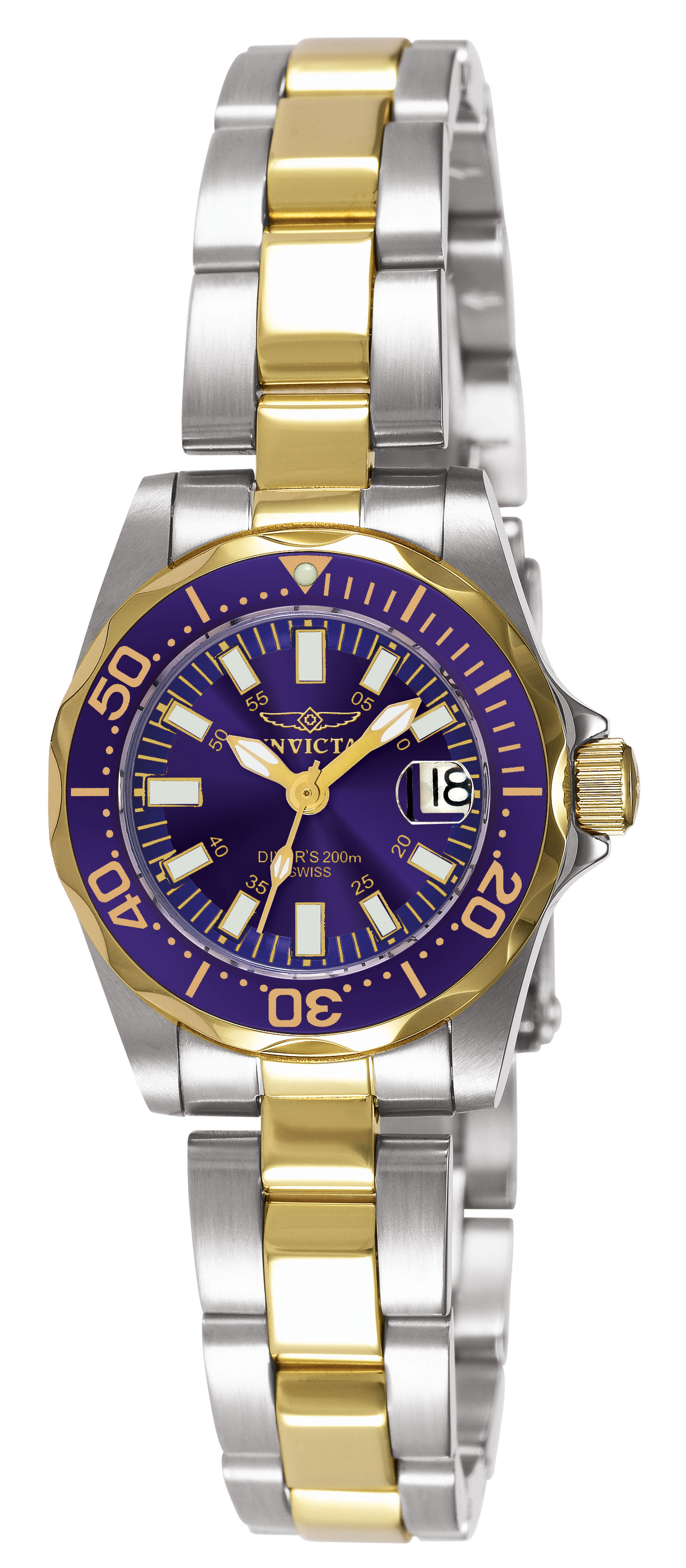 Invicta Pro Diver Dameklokke 7064 Blå/Stål Ø27 mm - Invicta