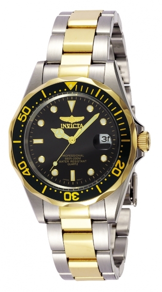 Invicta Pro Diver Herreklokke 8934 Sort/Gulltonet stål Ø39 mm - Invicta