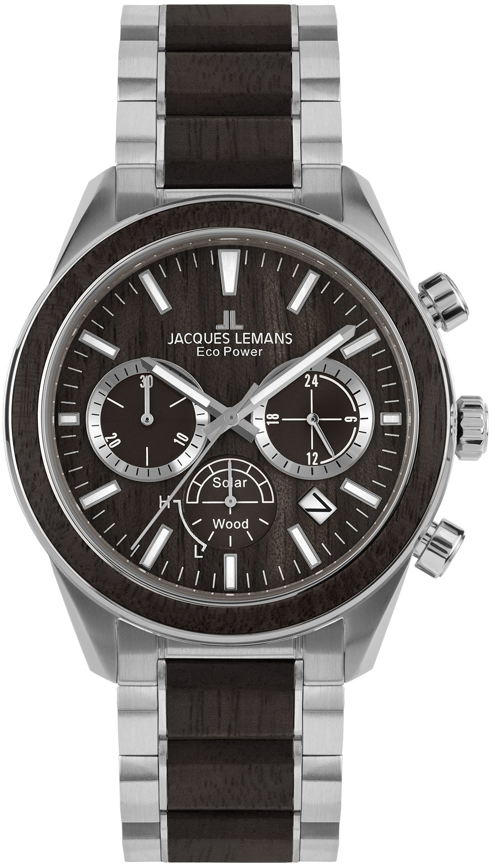 Jacques Lemans Herreklokke 1-2115I Eco Power Solar Brun/Stål Ø44 mm