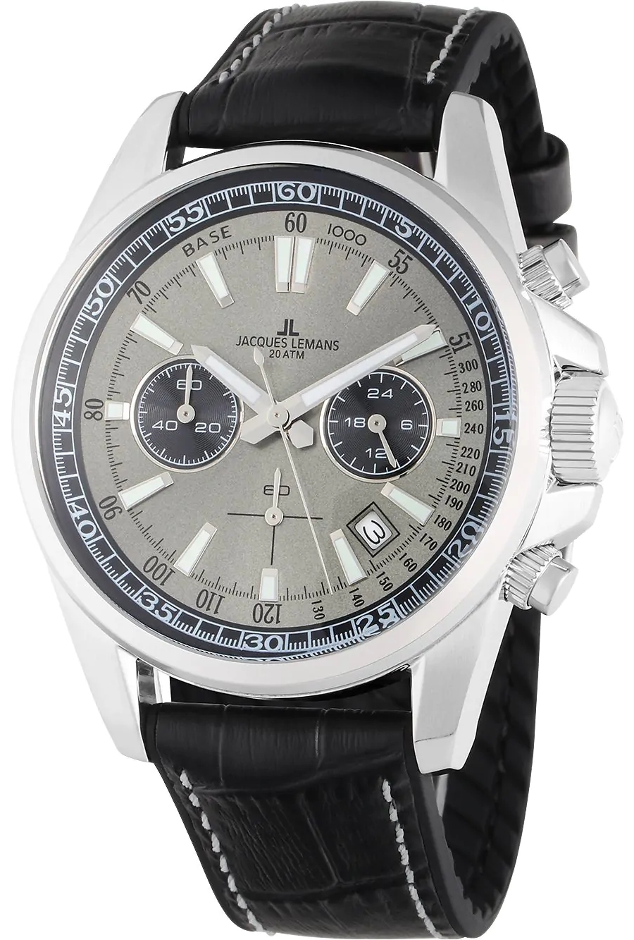 Jacques Lemans Herreklokke 1-2117Q Liverpool Grå/Lær Ø44 mm