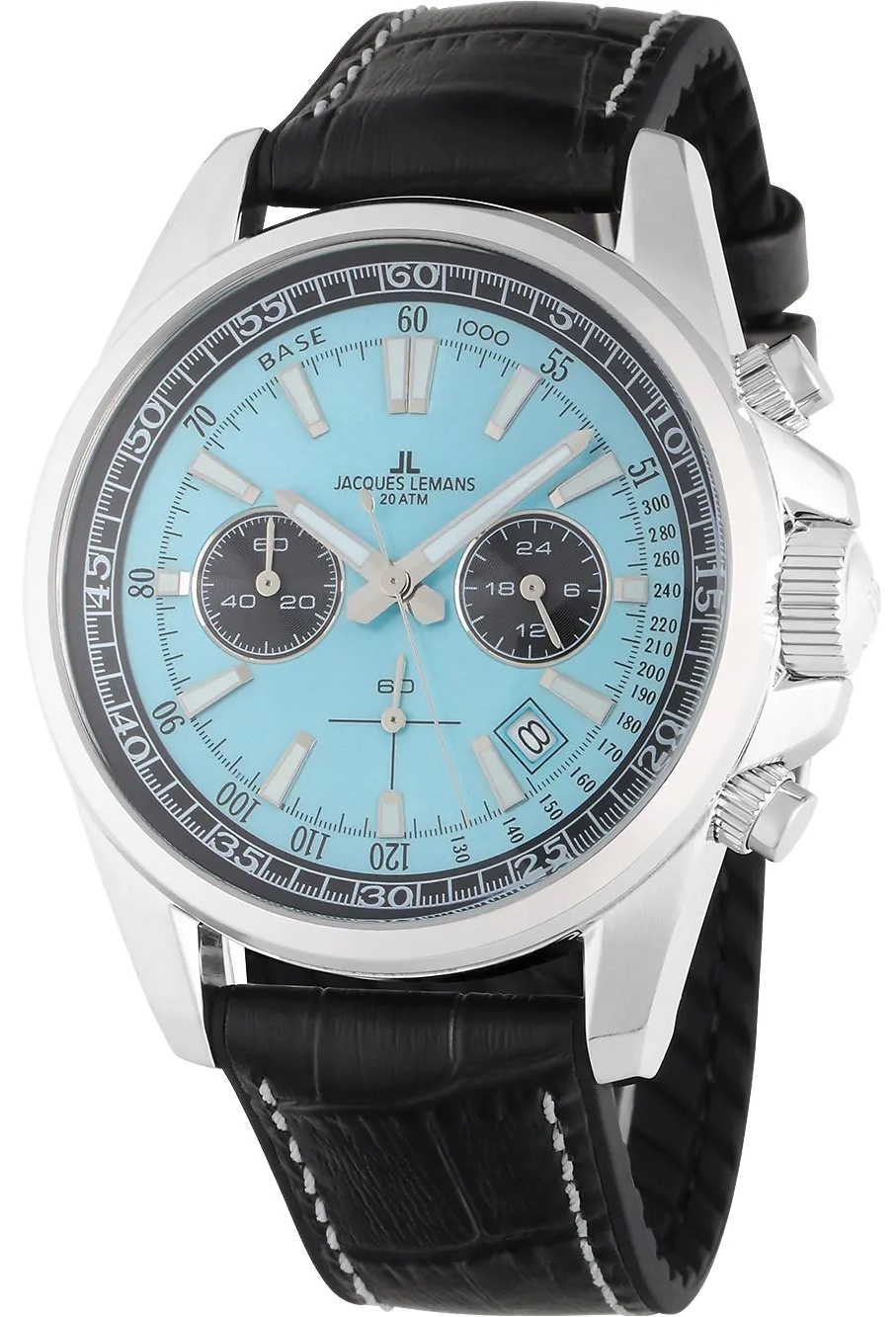 Jacques Lemans Herreklokke 1-2117R Liverpool Blå/Lær Ø44 mm