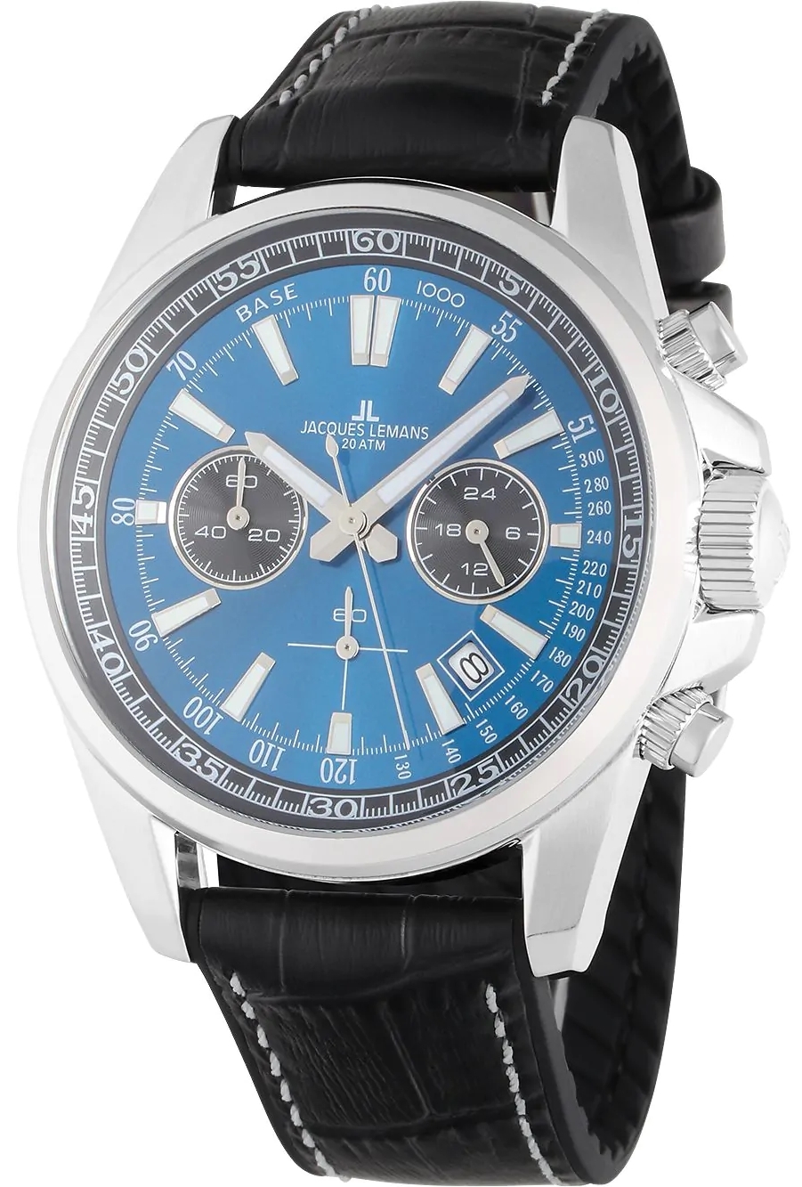 Jacques Lemans Herreklokke 1-2117S Liverpool Blå/Lær Ø44 mm
