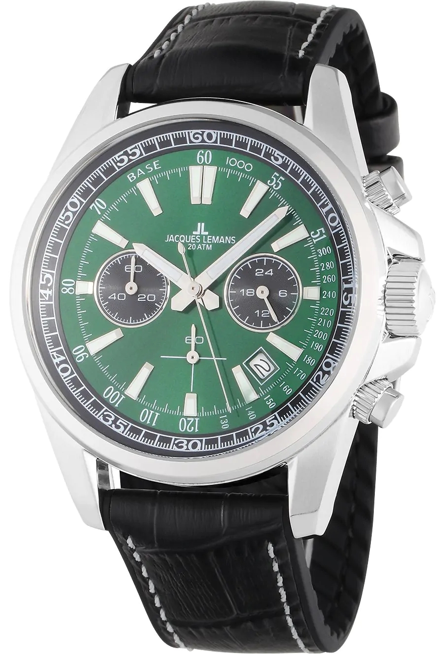 Jacques Lemans Herreklokke 1-2117T Liverpool Grønn/Lær Ø44 mm
