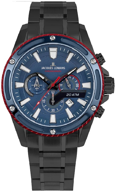 Jacques Lemans Herreklokke 1-2141G Liverpool Blå/Stål Ø48 mm