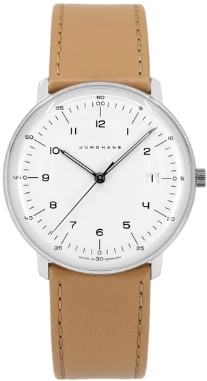 Junghans 41/4562.02 Max Bill Sølvfarget/Lær Ø38 mm