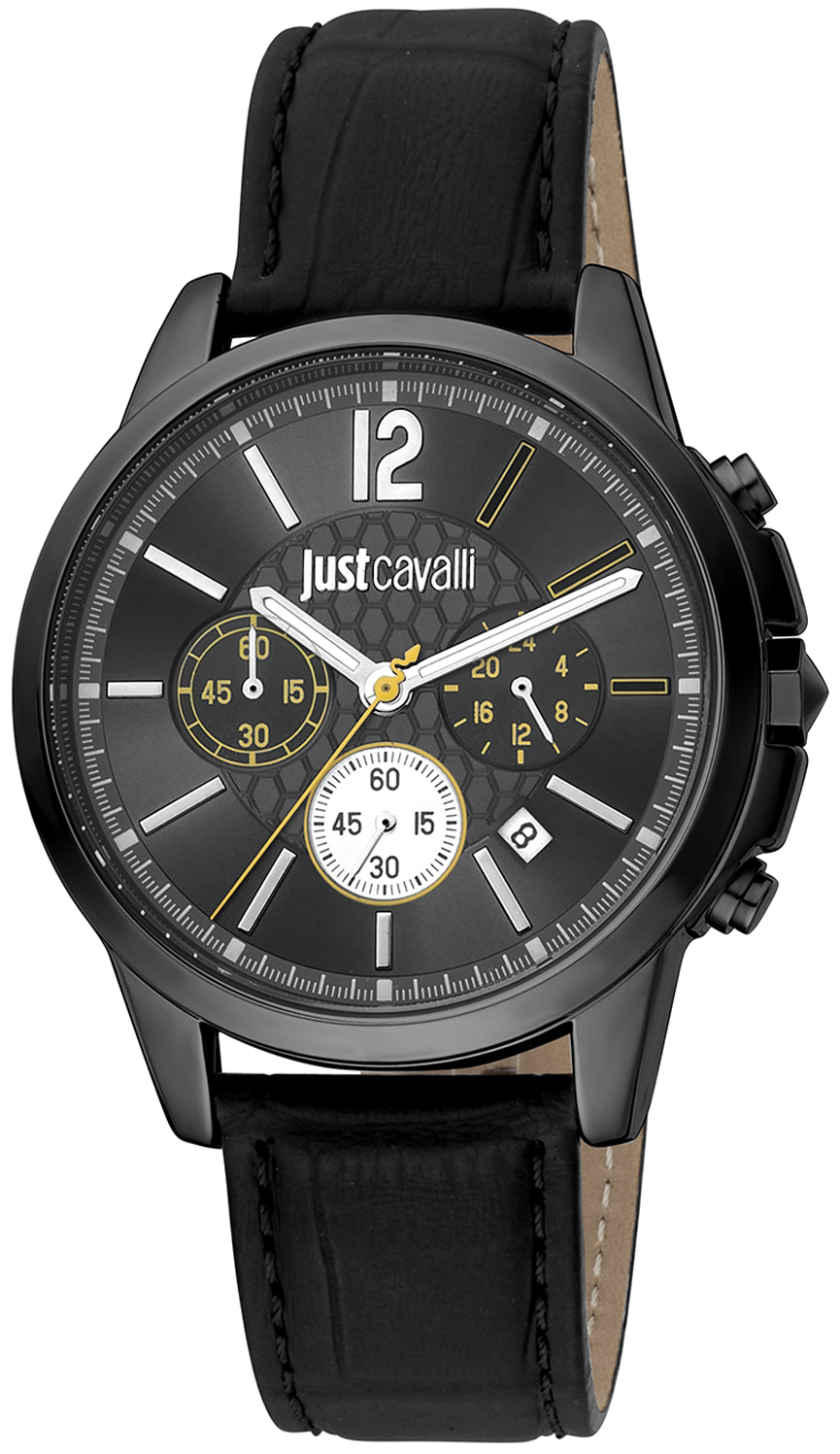 Just Cavalli Herreklokke JC1G175L0245 Classic Sort/Lær Ø42 mm