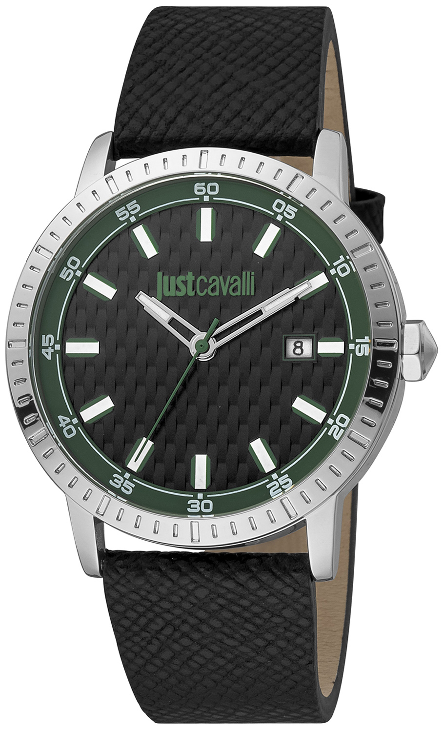 Just Cavalli Herreklokke JC1G216L0025 Classic Sort/Lær Ø42 mm