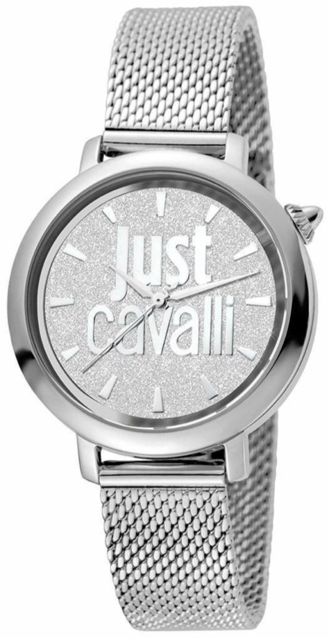 Just Cavalli Logo Dameklokke JC1L007M0045 Sølvfarget/Stål Ø34 mm - Just Cavalli
